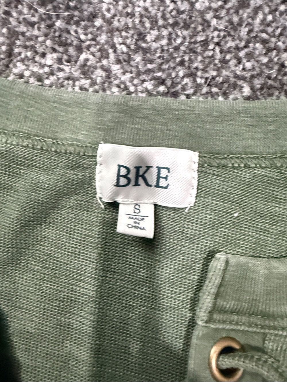 BKE Olive Green Lace-Up Long Sleeve Top - Picture 2 of 2